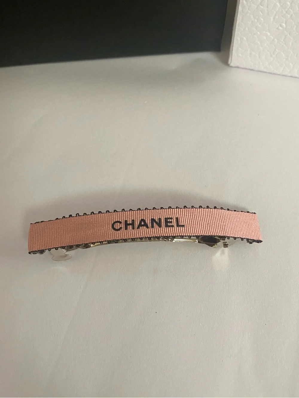 Chanel Ribbon Pink French Barrette
